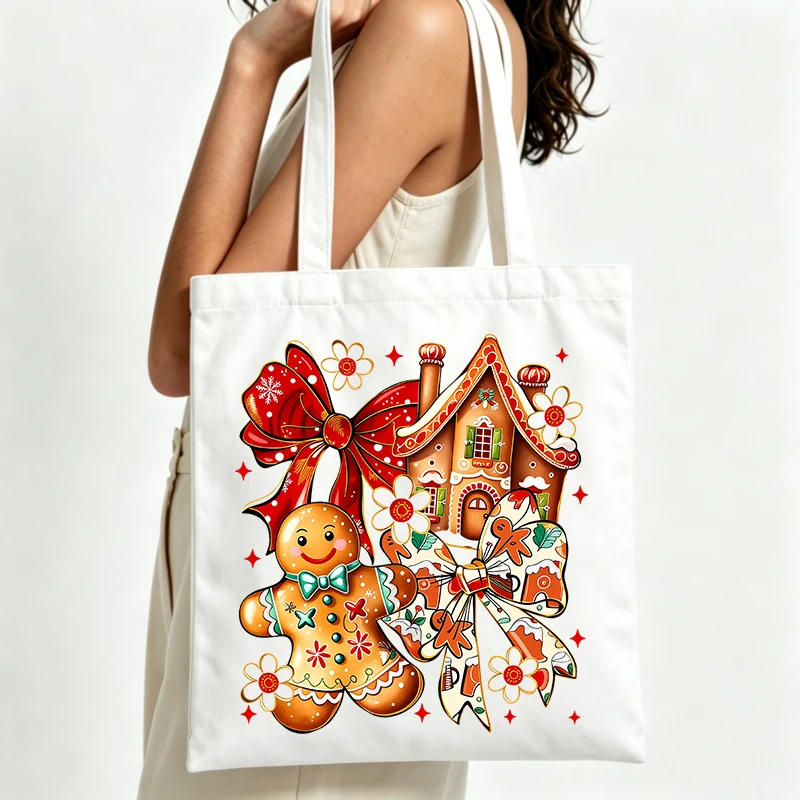 Home Fragrance Gingerbread - 진저브레드 하우스와 맨 그래픽 캔버스 토트백,