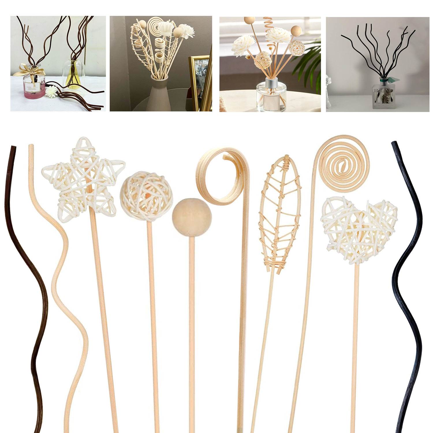 5/15개 롱 웨이비 라탄 리드 디퓨저 스틱 향기 디퓨 - Home Fragrance Reed Diffuser Refill 리뷰 및 가격