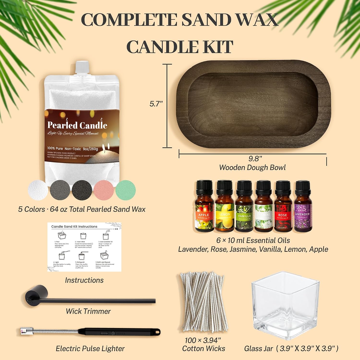 64온스 진주빛 캔들 모래와 심지 - 4파운드 다채로운 - Home Fragrance Kit 리뷰 및 가격